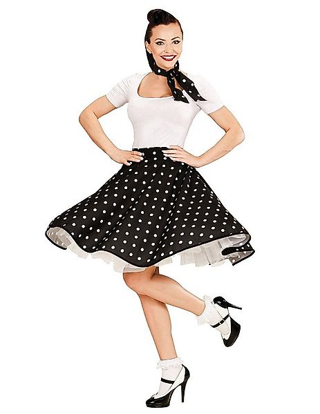 Fiestas Guirca Kostüm 50er-Damenkostüm Rock und Kopftuch schwarz-weiss günstig online kaufen