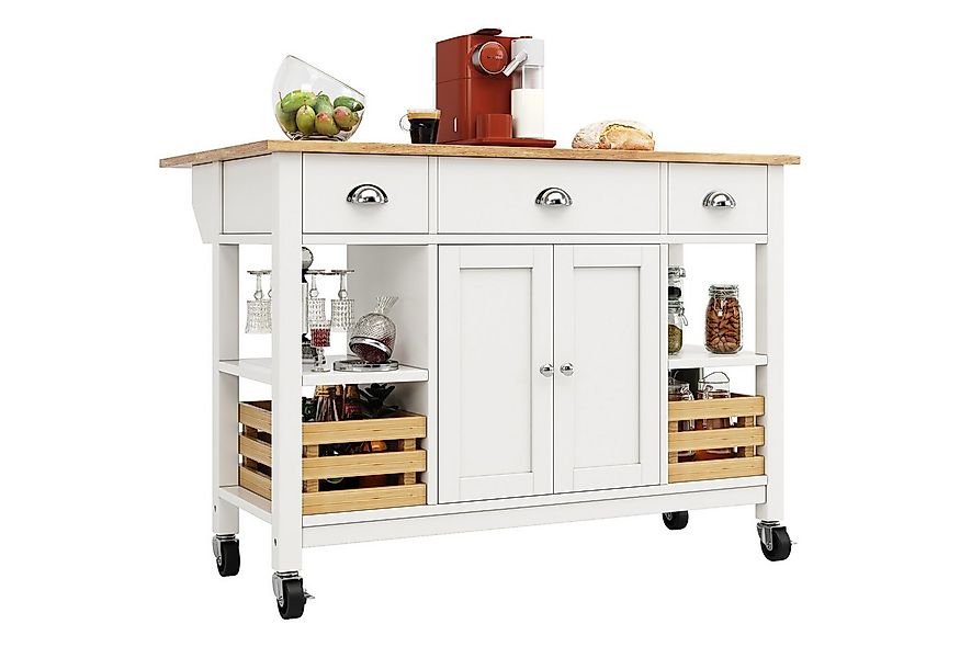 Merax Küchenwagen mit erweiterbarer Arbeitsplatte, (1 St., 120×45×90cm), Kü günstig online kaufen