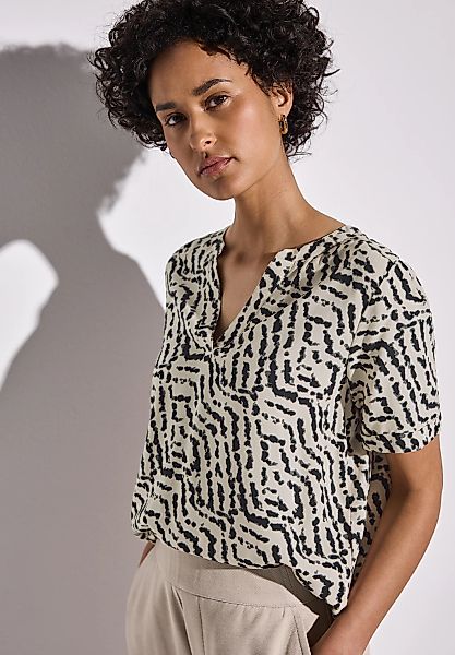 STREET ONE Shirtbluse, mit geschlitztem Rundhalsausschnitt günstig online kaufen