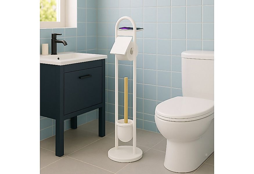 relaxdays WC-Garnitur mit Ablage, weiß günstig online kaufen