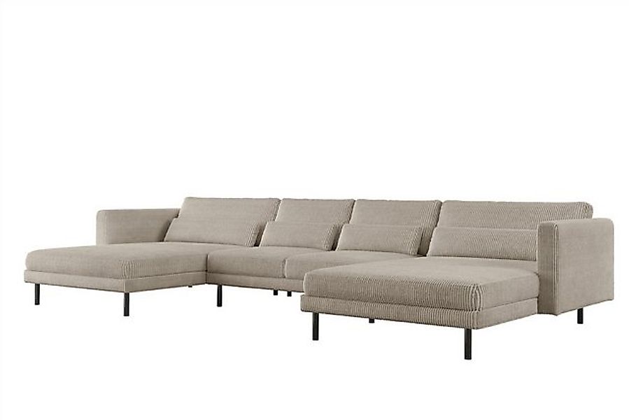 Fun Möbel Wohnlandschaft Sofa in U-Form AGADA in Stoff, inkl. 4 Zierkissen, günstig online kaufen