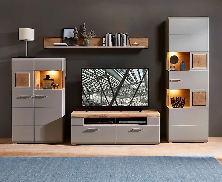 Innostyle Wohnwand "FUN PLUS II" 4 Stk. tlg. inkl. LED-Beleuchtung günstig online kaufen