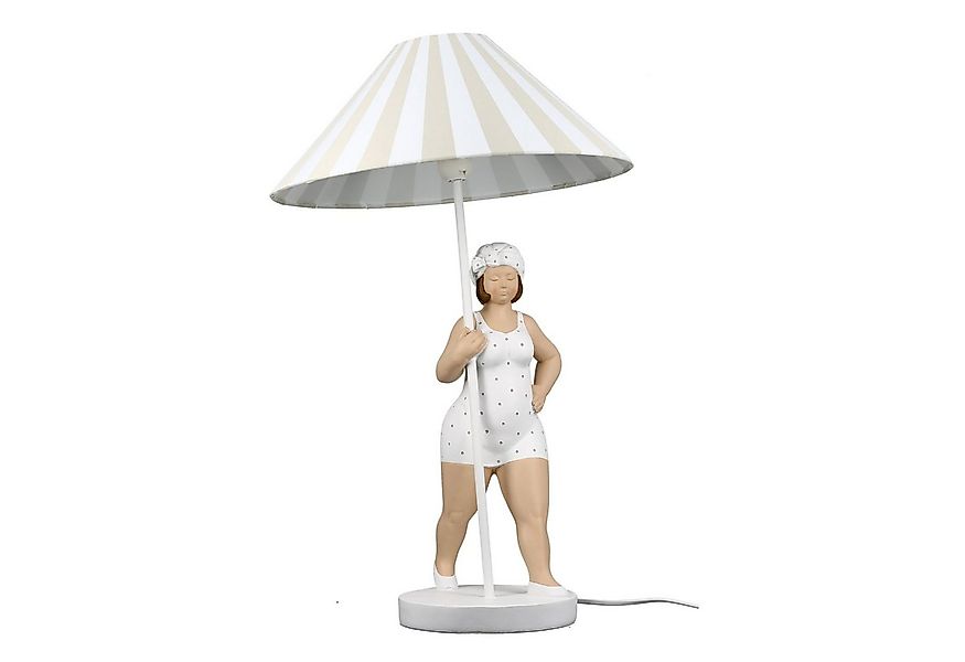 GILDE Tischleuchte GILDE Lampe Becky - weiß - H. 60cm x D. 38,5cm günstig online kaufen