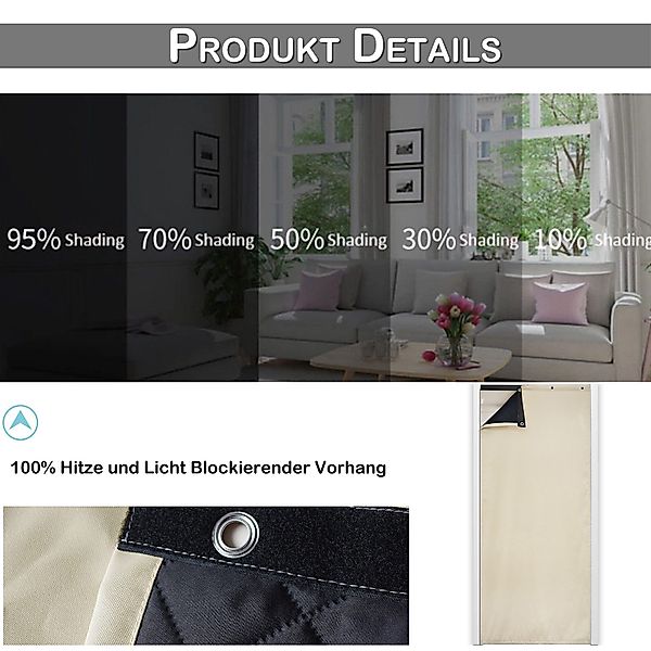 Jibenhome Türvorhang Gesteppter Türvorhang Wasserdicht,Thermovorhang Thermi günstig online kaufen
