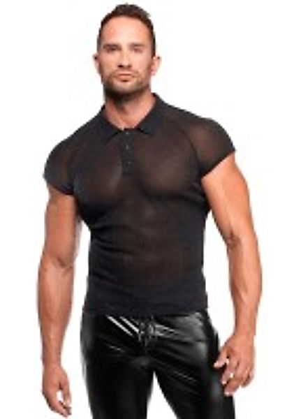 Transparentes Tüllshirt mit silbernem Schimmer – Schwarz günstig online kaufen