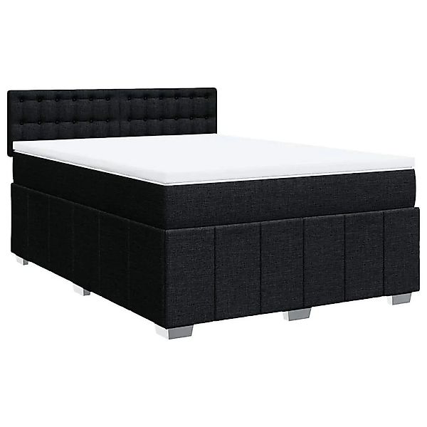 vidaXL Boxspringbett mit Matratze Schwarz 140x200 cm Stoff 3287107 günstig online kaufen