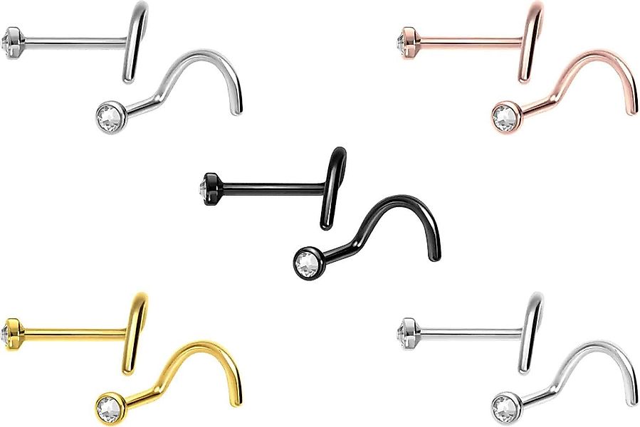 PIERCINGLINE Nasenpiercing Titan Nasenstecker Spirale FLACHE günstig online kaufen