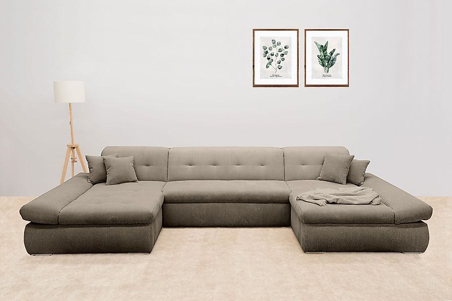 DOMO collection Wohnlandschaft "Moric wahlweise mit Bettfunktion und Armtei günstig online kaufen