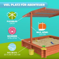 Spielwerk Sandkasten, Max mit Sonnendach 140x140cm günstig online kaufen
