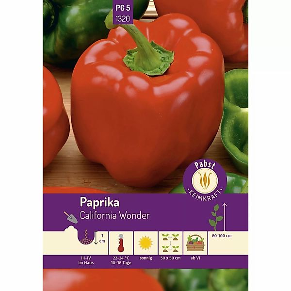 Pabst Keimkraft Paprika Früh & Blockförmig California Wonder Saatgut günstig online kaufen