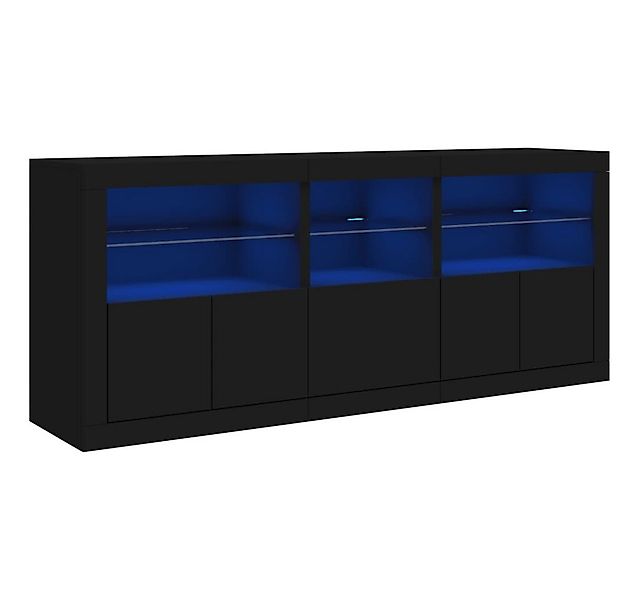 vidaXL Sideboard Sideboard mit LED-Leuchten Schwarz 162x37x67 cm (1 St) günstig online kaufen