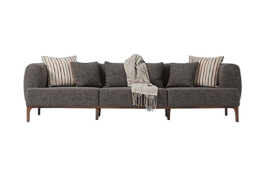 Xlmoebel 3-Sitzer Drei Platz-Sofa 3 Plätze Sofas Graues Gewebe Wohnraum Lux günstig online kaufen