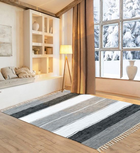 my home Teppich "Alizee" rechteckig 5 mm Höhe Wendeteppich, reine Baumwolle günstig online kaufen