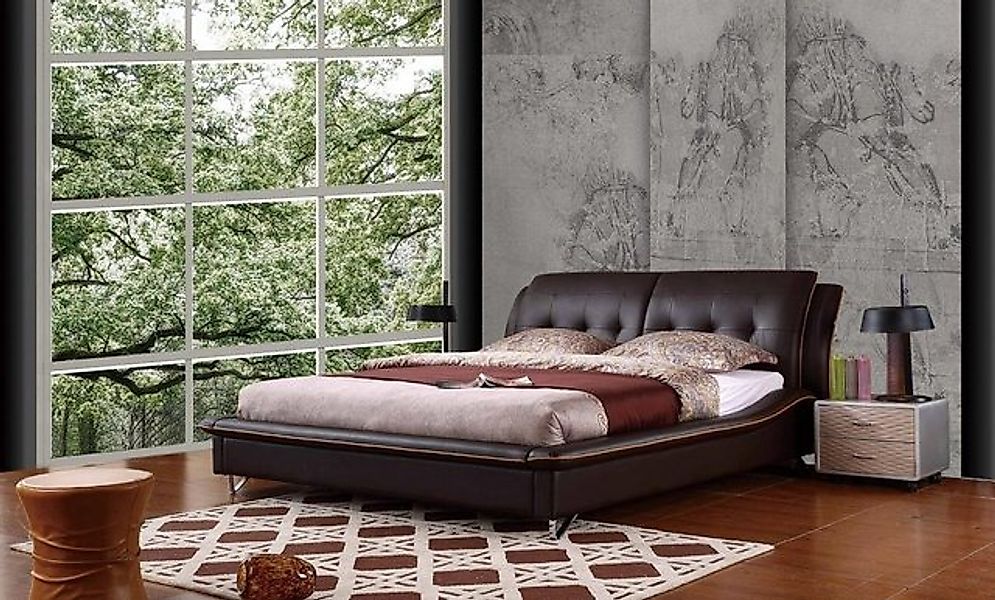 JVmoebel Bett Modernes Design Bett XXL Betten Luxus Stil Doppel Leder 180x2 günstig online kaufen