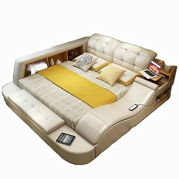 JVmoebel Bett Luxus Funktions Bett mit Tresor Laptop Ablage Doppel Ehe Bett günstig online kaufen