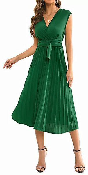 ZWY Abendkleid Ärmelloses Schnürkleid mit V-Ausschnitt, Sommerkleid (1-tlg. günstig online kaufen