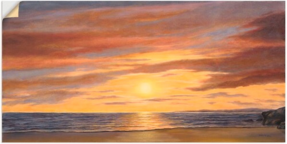 Artland Wandbild "Sonne am Strand", Strand, (1 St.), als Alubild, Outdoorbi günstig online kaufen