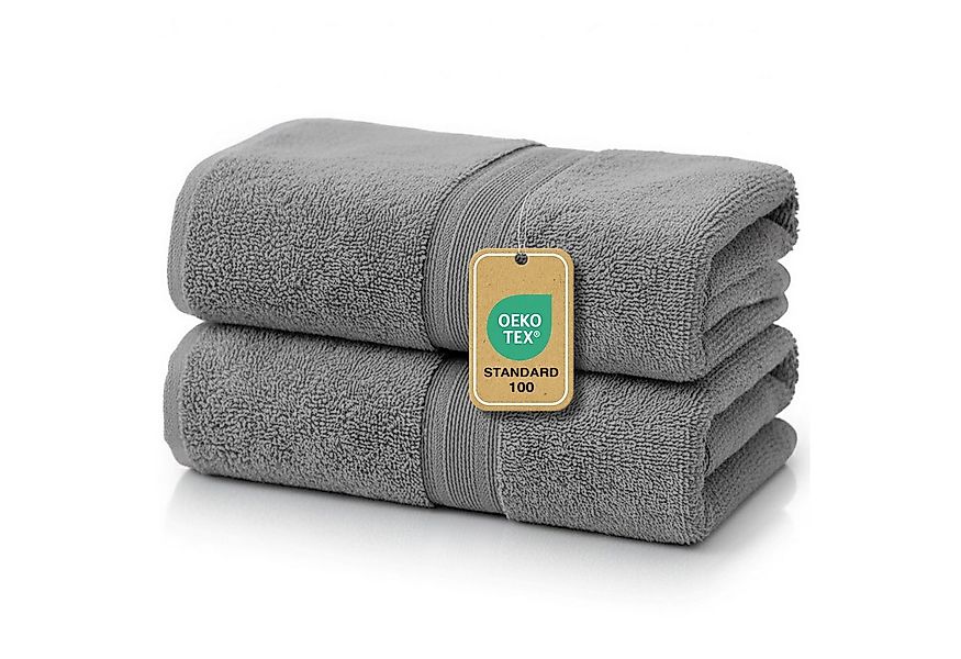 leevitex® Duschtuch Duschtuch 2er Set Duschtuch Frottier XL, 70 x 140 cm, s günstig online kaufen