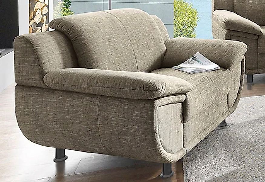 TRENDMANUFAKTUR Sessel »Rondo, Breite 121 cm, breite Armlehnen, Füße schwar günstig online kaufen