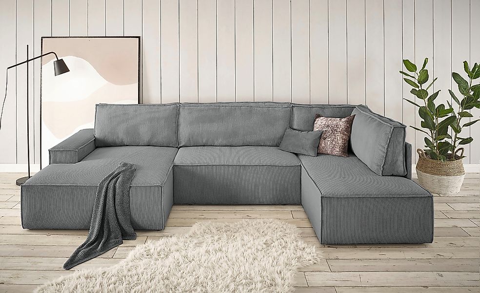 Home affaire Wohnlandschaft "SHERWOOD 329 cm, U-Form, Schlafsofa,", Schlaff günstig online kaufen