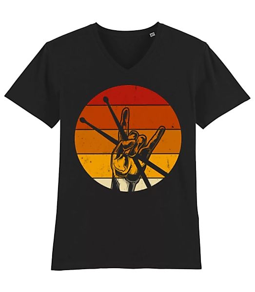 Retro Schlagzeuger · Männer Bio T-Shirt V-Ausschnitt Stanley Stella günstig online kaufen