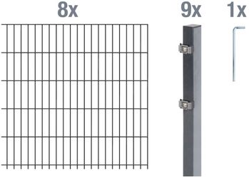 Alberts Doppelstabmattenzaun Grundset, (Set), Höhe: 80-160 günstig online kaufen