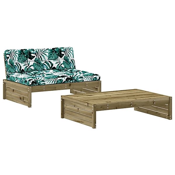 vidaXL 2-tlg Garten-Lounge-Set mit Kissen Imprägniertes Kiefernholz günstig online kaufen