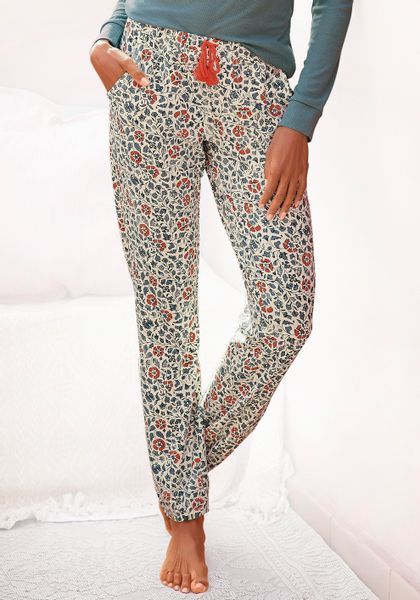 LASCANA Schlafhose im Blumen Allover-Druck günstig online kaufen