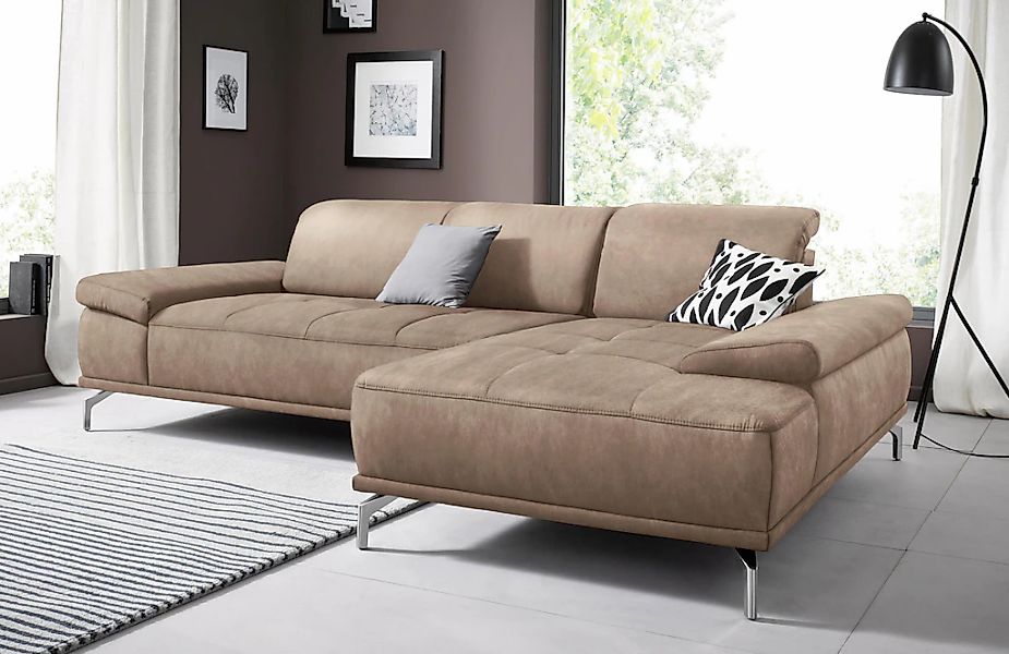 Home affaire Ecksofa "Caluna" Inkl.Sitztiefenverstellung, wahlweise mit Kop günstig online kaufen