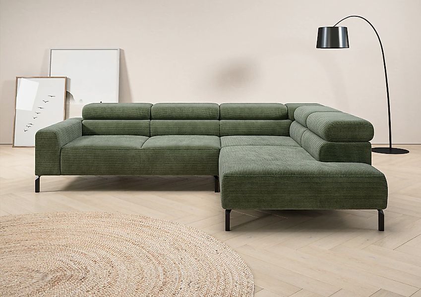 Home affaire Ecksofa "Antonelli, L-Form, inkl. Kopfteilverstellung, Breite günstig online kaufen