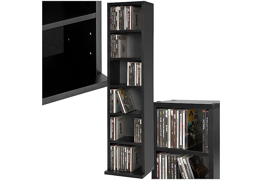 tectake CD-Regal Standregal Medienregal in Holzoptik 90x21x20cm, Sammlerset günstig online kaufen