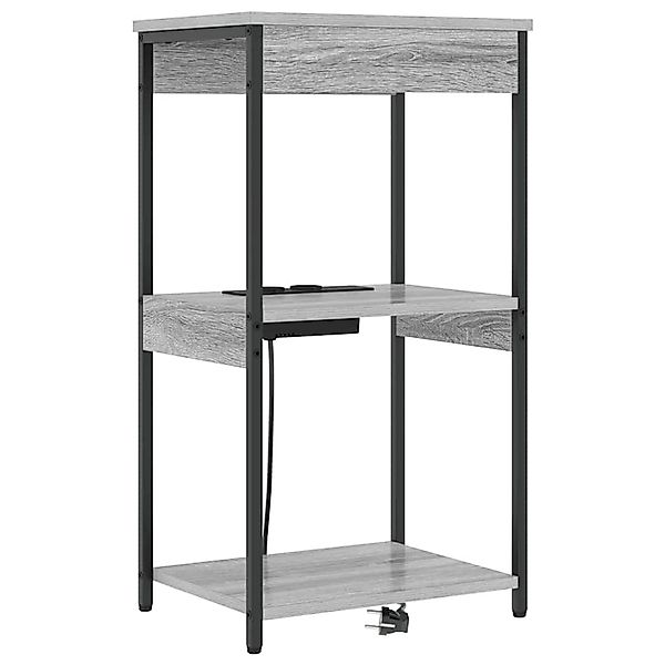 vidaXL Nachttisch mit Ladestation mit Regal Grau Sonoma Holzwerkstoff 85954 günstig online kaufen