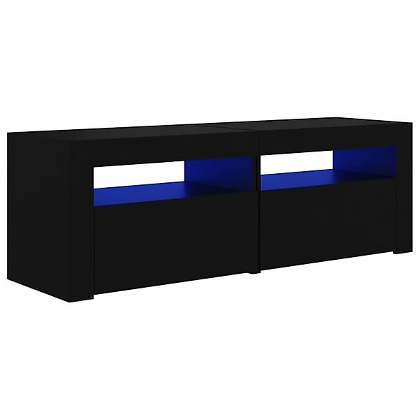 Tv-schrank Mit Led-leuchten Schwarz 120x35x40 Cm günstig online kaufen