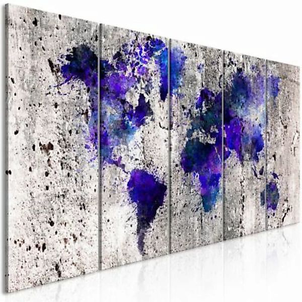 artgeist Wandbild World Map: Ink Blots (5 Parts) Narrow mehrfarbig Gr. 200 günstig online kaufen