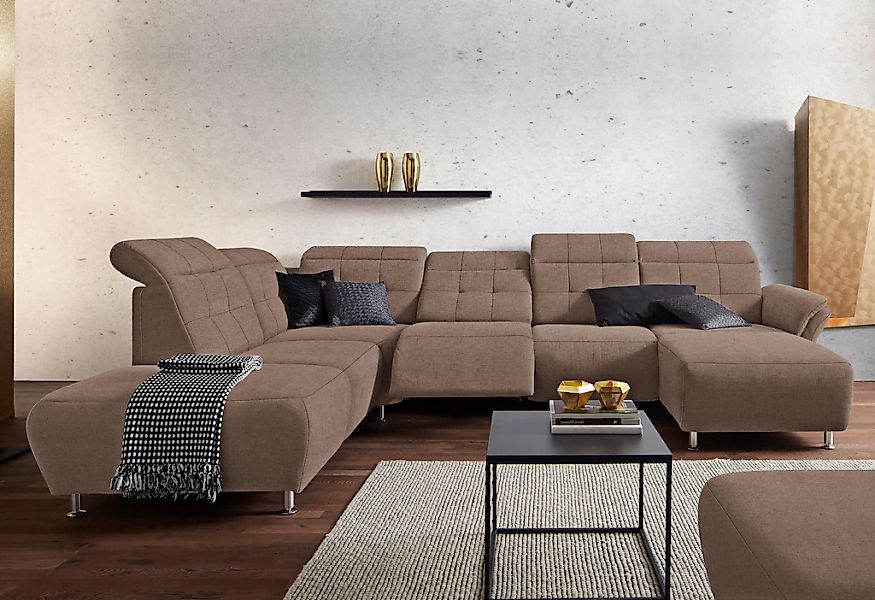 Home affaire Wohnlandschaft "Manhattan U-Form" 2 Sitze mit elektrischer Rel günstig online kaufen