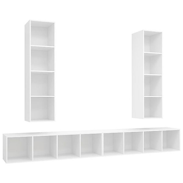 furnicato TV-Schrank TV-Wandschränke 4 Stk. Weiß Holzwerkstoff (1-St) günstig online kaufen