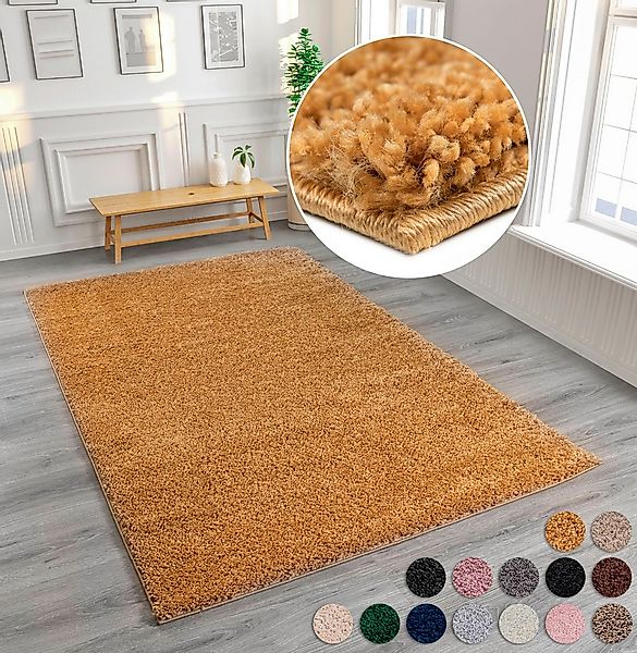 my home Hochflor-Teppich Viva, rechteckig, Höhe: 45 mm, Uni Farben, einfarb günstig online kaufen