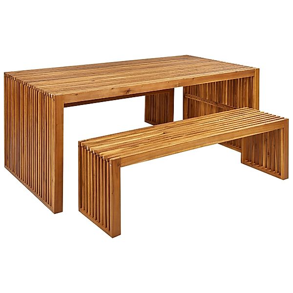 Beliani Gartentisch Set SULZANO Heller Holzfarbton günstig online kaufen