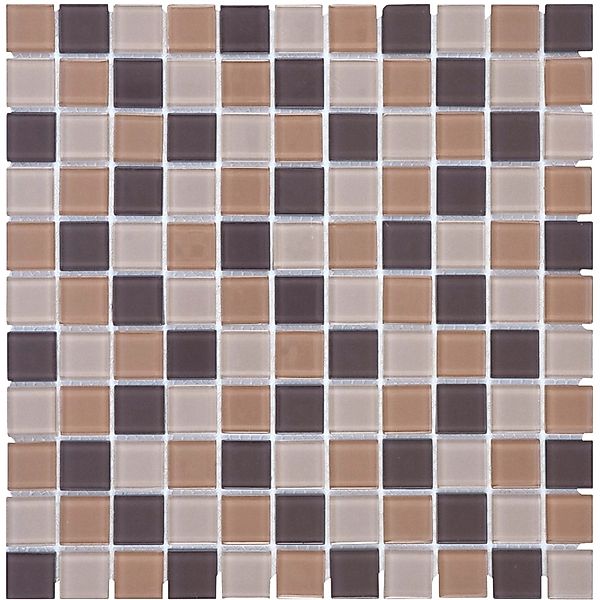 Mosaikmatte Glas Braun Mix Translucent 30 cm x 30 cm günstig online kaufen