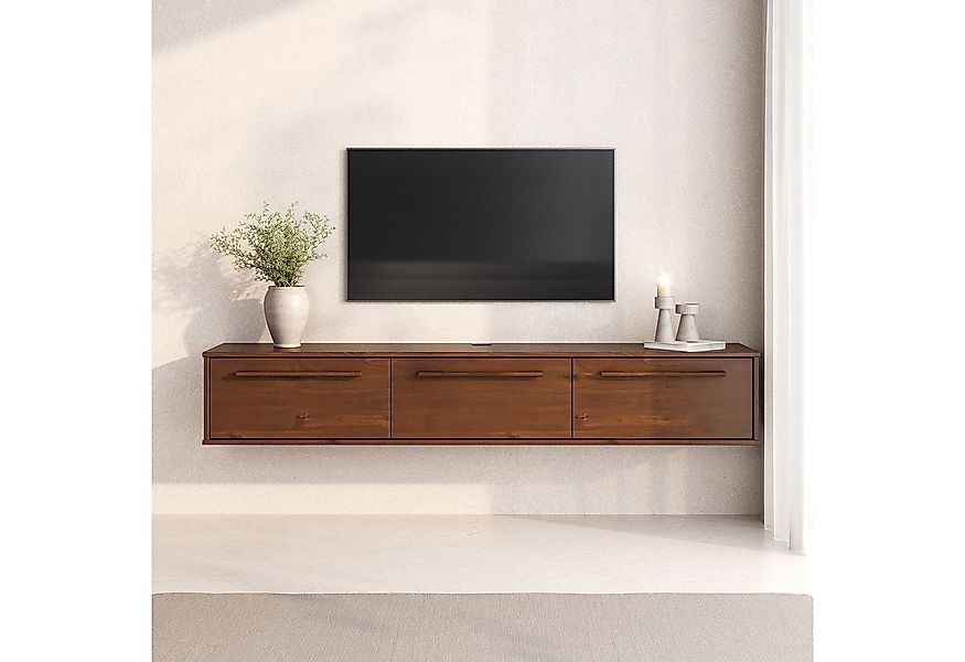 IDIMEX Lowboard TECCA, Hängekonsole mit 3 Klappen Massivholz Mid Century St günstig online kaufen