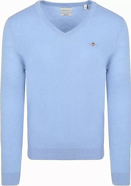 Gant Pullover V-Ausschnitt Wool Blend Hellblau - Größe L günstig online kaufen