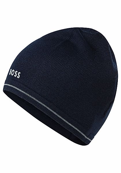 BOSS GREEN Strickmütze "Arveso Beanie", mit reflektierendem Label-Schriftzu günstig online kaufen