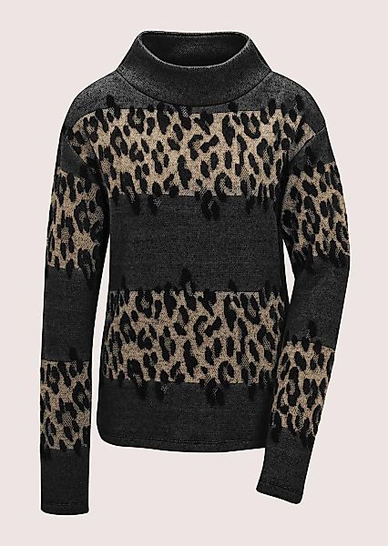 MADELEINE Langarmshirt "Sweatshirt Leo-Design Pullover mit Stehkragen" günstig online kaufen