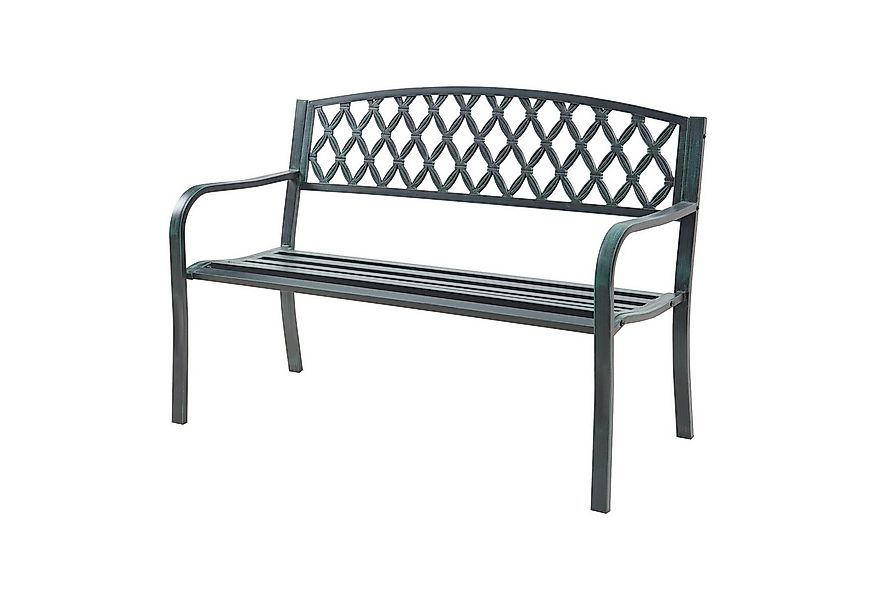 casa.pro Gartenbank, »Opsasar« Stahl 127 x 53,5 x 88 cm Dunkelgrau mit grün günstig online kaufen