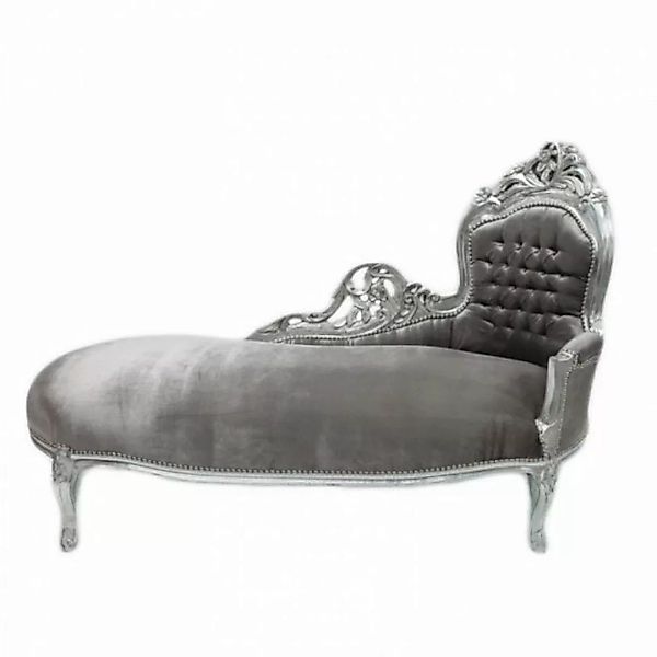 Casa Padrino Chaiselongue Barock Chaiselongue "King" Grau/Silber - Möbel Wo günstig online kaufen