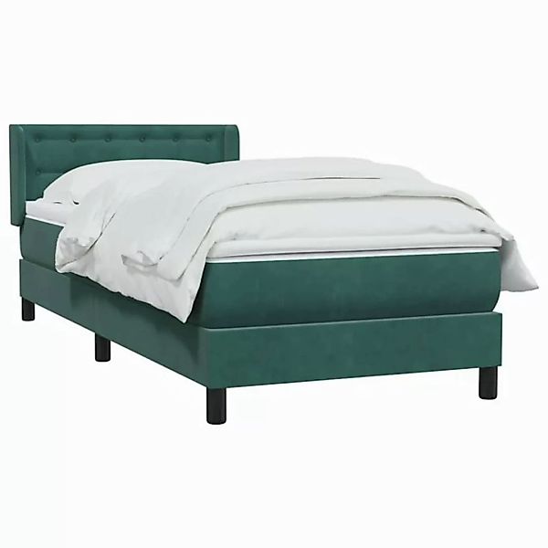 vidaXL Bett Boxspringbett mit Matratze Dunkelgrün 90x220 cm Samt günstig online kaufen