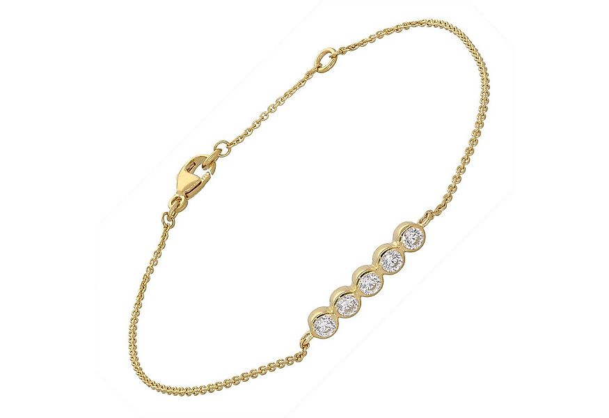 Glizz Gliederarmband Damen-Gold 333/8K mit Zirkonia günstig online kaufen
