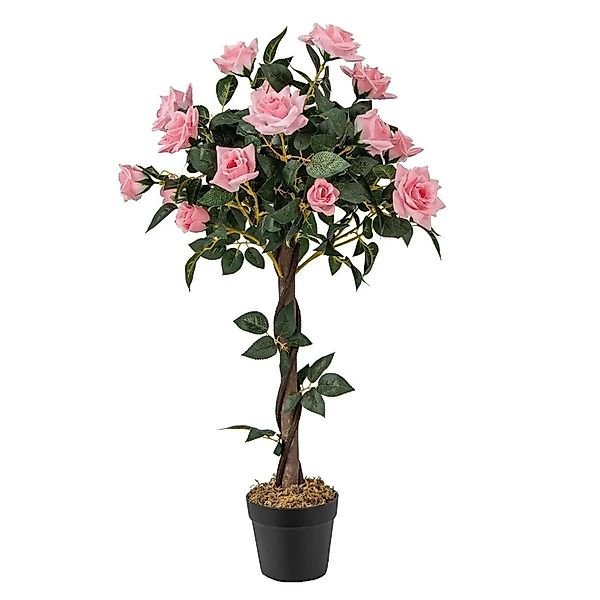 Costway Kunstbaum mit 21 Kiefernrosen und Natürlicher Stamm 93 cm günstig online kaufen