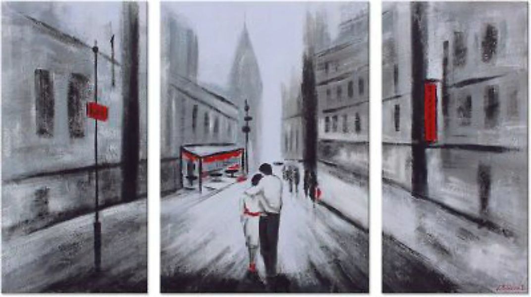 YS-Art™ "Gemälde Acryl ""Liebe"" handgemalt auf Leinwand 130x70 cm" grau Gr günstig online kaufen