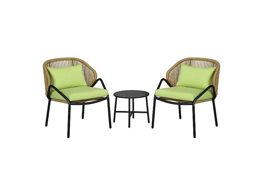 Outsunny Gartenlounge-Set Rattan Gartenmöbel-Set mit 2 Gartenstühlen, Beist günstig online kaufen